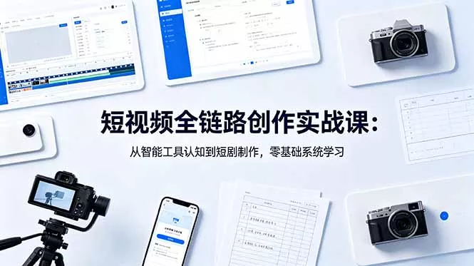 短视频全链路创作实战课:从智能工具认知到短剧制作,零基础系统学习-星空网创资源