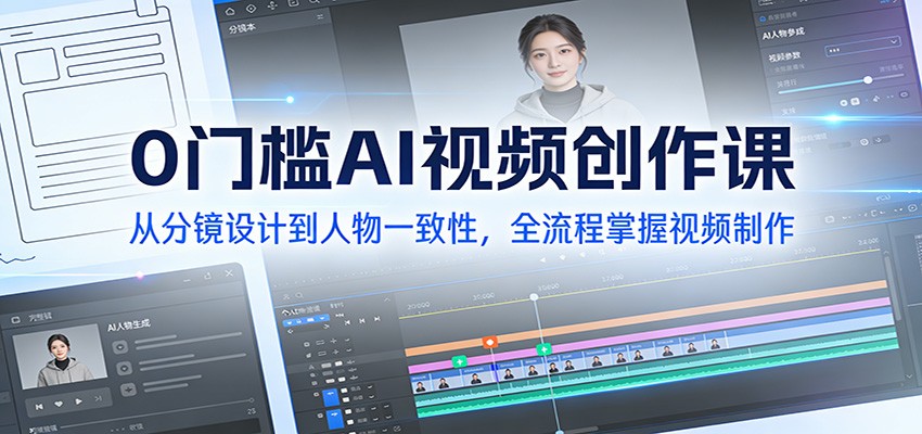 0门槛AI视频创作课：从分镜设计到人物一致性，全流程掌握视频制作-星空网创资源