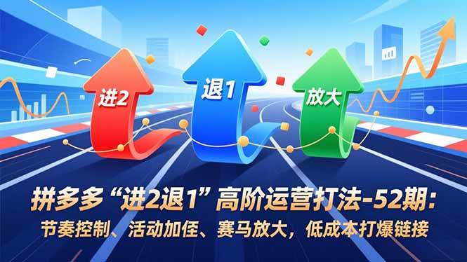 （16768期）拼多多“进2退1”高阶运营打法-52期：节奏控制、活动加权、赛马放大，低成本打爆链接-星空网创资源