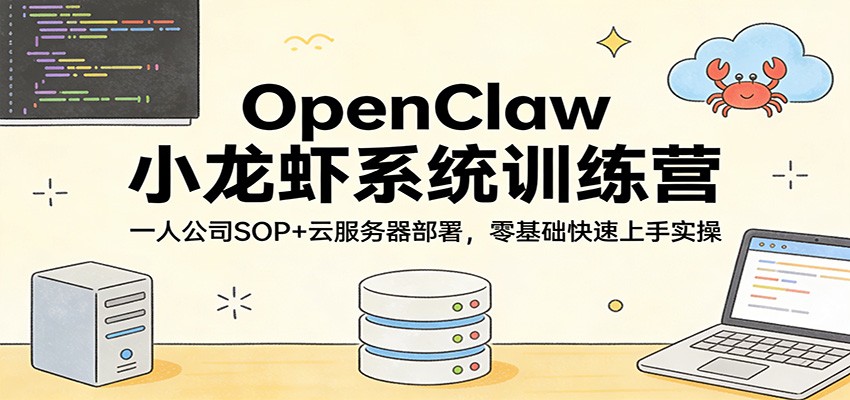 OpenClaw小龙虾系统训练营：一人公司SOP，云服务器部署，零基础快速上手实操-星空网创资源