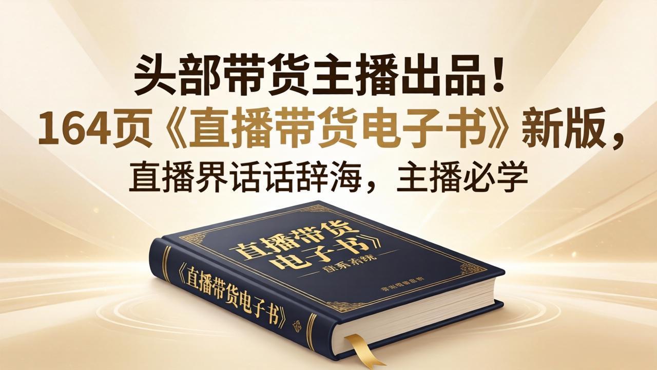 头部带货主播出品！164页《直播带货电子书》新版，直播界话术辞海，主播必学-星空网创资源