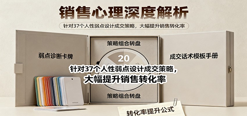 销售心理深度解析：针对37个人性弱点设计成交策略，大幅提升销售转化率！-星空网创资源