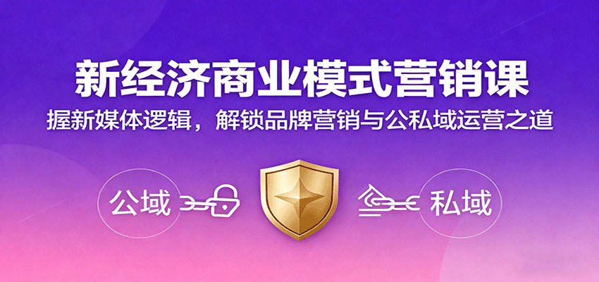新经济商业模式营销课，握新媒体逻辑，解锁品牌营销与公私域运营之道-星空网创资源