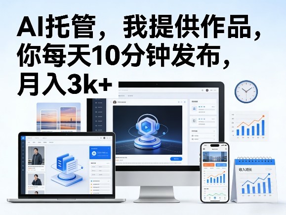 公众号AI托管,我提供作品,你每天10分钟发布,月入3k+【揭秘】 公众号AI托管,我提供作品,你每天10分钟发布,月入3k+【揭秘】