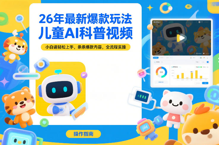 26年最新爆款玩法,儿童AI科普视频,小白请轻松上手,条条爆款内容,全流程实操 26年最新爆款玩法,儿童AI科普视频,小白请轻松上手,条条爆款内容,全流程实操