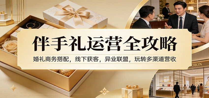 伴手礼运营全攻略：婚礼商务搭配，线下获客，异业联盟，玩转多渠道营收-星空网创资源