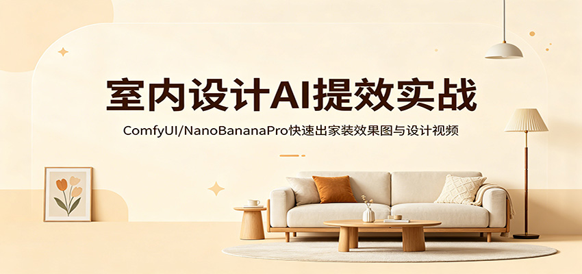 室内设计AI提效实战:ComfyUI/NanoBananaPro快速出家装效果图与设计视频 室内设计AI提效实战:ComfyUI/NanoBananaPro快速出家装效果图与设计视频