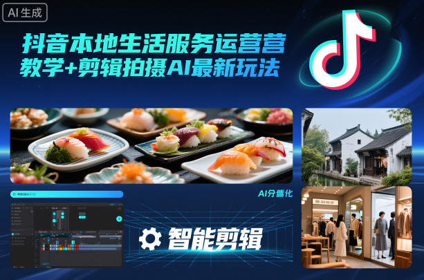 抖音本地生活服务运营教学+剪辑拍摄AI最新玩法-星空网创资源
