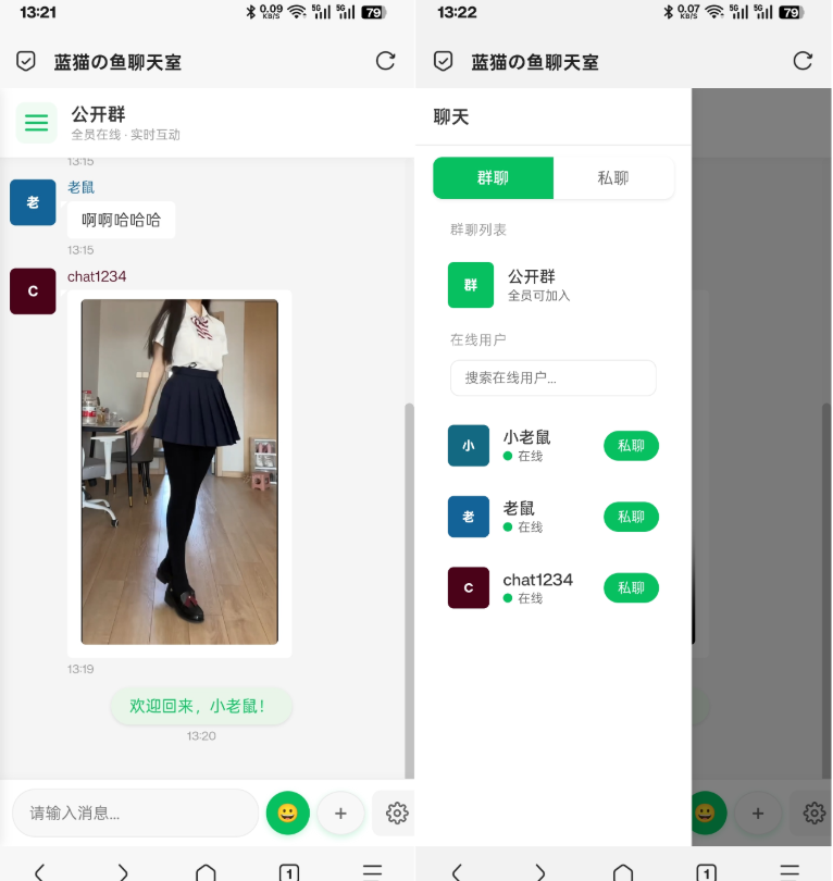PHP实时消息聊天室源码 聊天APP源码 H5网页聊天室 PHP+WebSocket-星空网创资源