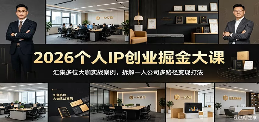 2026个人IP创业掘金大课：汇集多位大咖实战案例，拆解一人公司多路径变现打法-星空网创资源