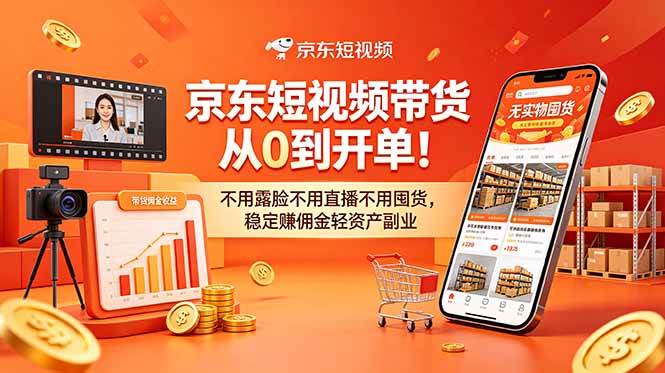 (18895期)京东短视频带货从0到开单!不用露脸不用直播不用囤货,稳定赚佣金轻资产副业-星空网创资源