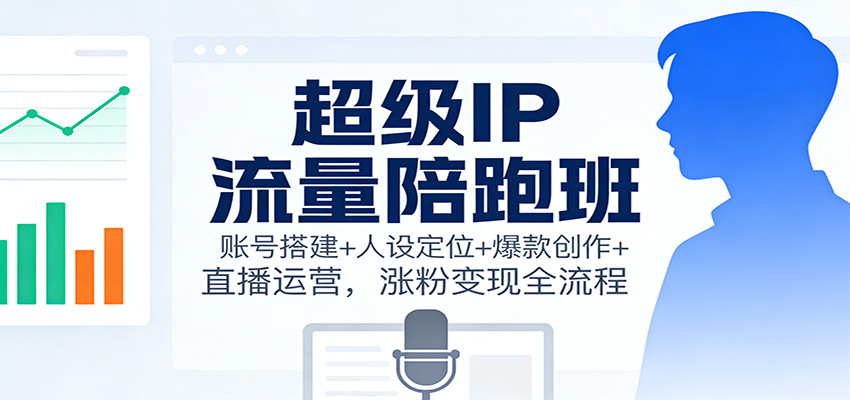 超级IP流量陪跑班：账号搭建+人设定位+爆款创作+直播运营，涨粉变现全流程-星空网创资源
