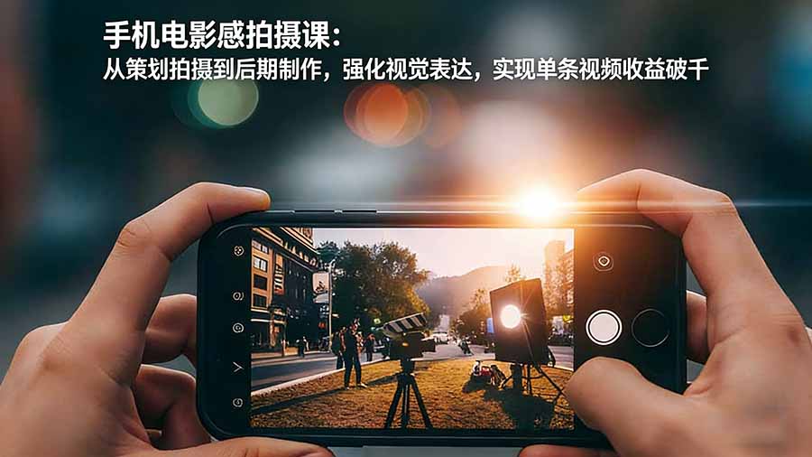手机电影感拍摄课:从策划拍摄到后期制作,强化视觉表达,实现单条视频收益破千-星空网创资源
