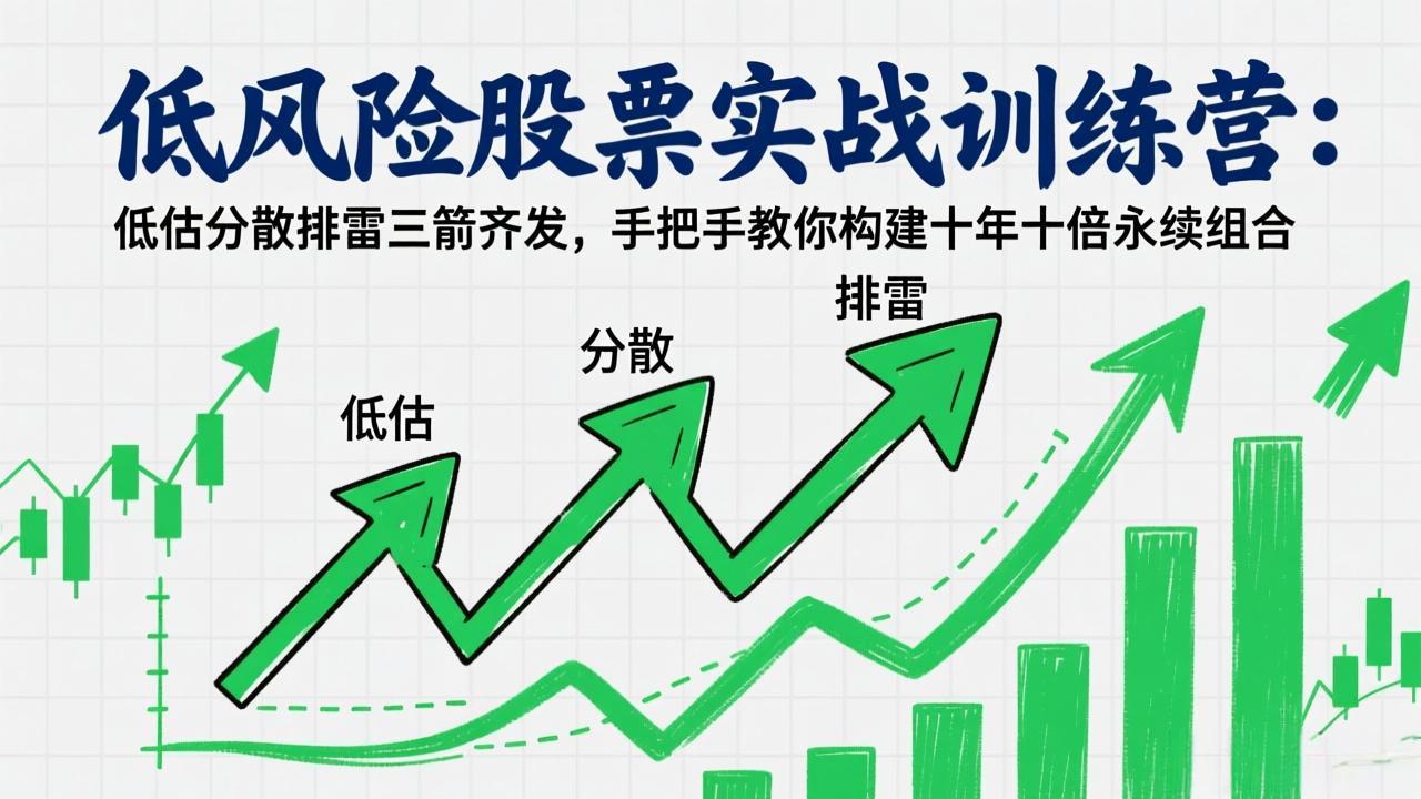 低风险股票实战训练营:低估分散排雷三箭齐发,手把手教你构建十年十倍永续组合-星空网创资源