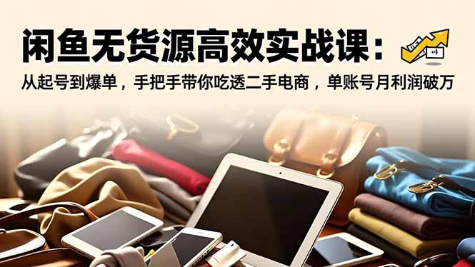 闲鱼无货源高效实战课:从起号到爆单,手把手带你吃透二手电商,单账号月利润破万-星空网创资源