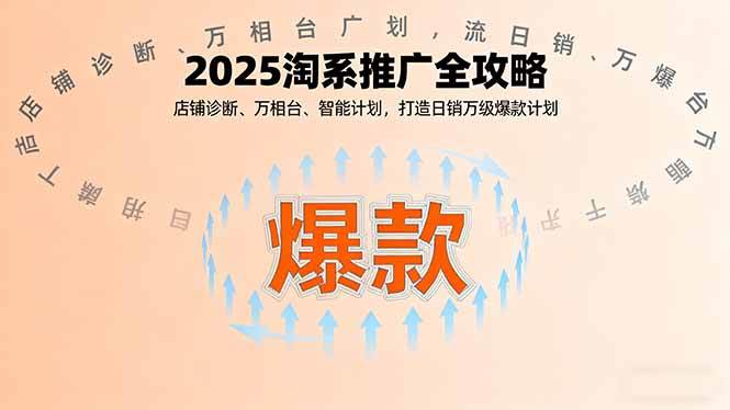 （16067期）2025淘系推广全攻略，店铺诊断、万相台、智能计划，打造日销万级爆款计划-星空网创资源