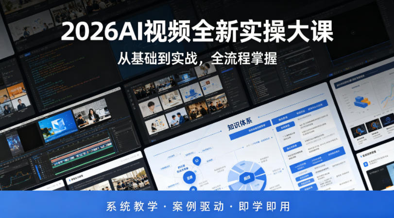 2026AI视频全新实操大课,从基础到实战,全流程掌握,系统教学·案例驱动·即学即用-星空网创资源