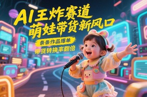 AI王炸赛道，萌娃带货新风口，条条作品爆单，带货转换率翻倍，核心逻辑拆解-星空网创资源