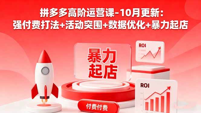 (16366期)拼多多高阶运营课-10月更新:强付费打法+活动突围+数据优化+暴力起店-星空网创资源