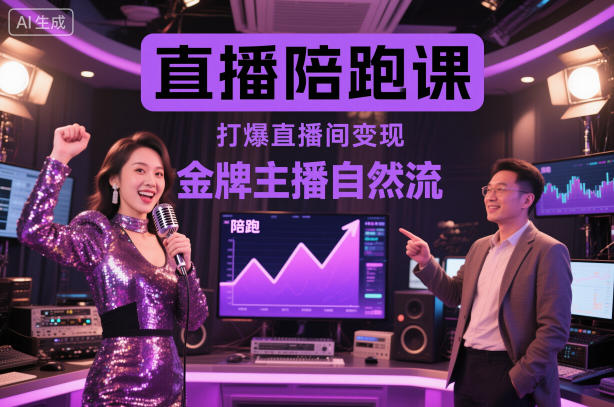 直播陪跑课，金牌主播自然流打爆直播间，复制高变现玩法-星空网创资源