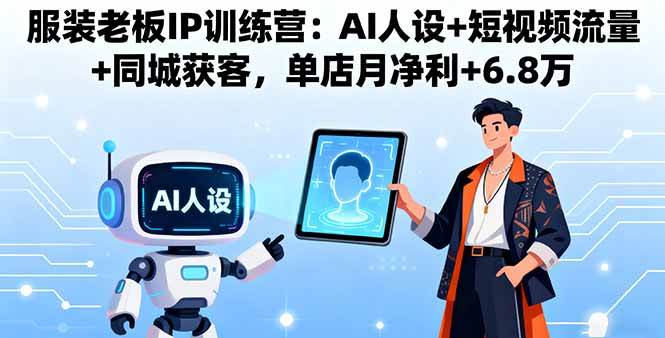 （16117期）服装老板IP训练营：AI人设+短视频流量+同城获客，单店月净利+6.8万-星空网创资源
