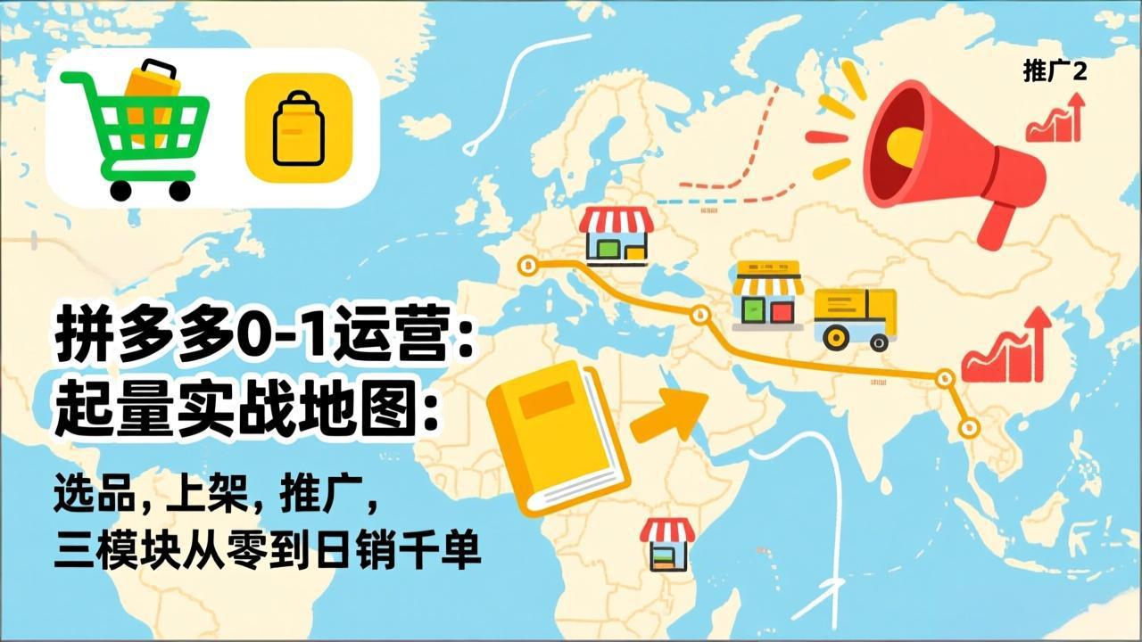 拼多多0-1运营:起量实战地图:选品,上架,推广,三模块从零到日销千单-星空网创资源