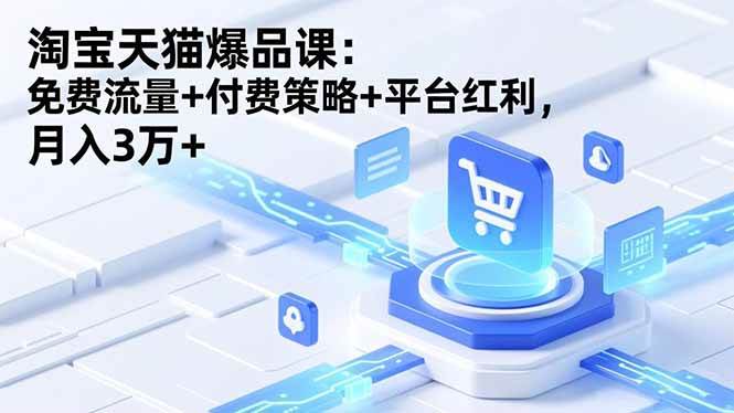(16631期)淘宝天猫爆品课:免费流量+付费策略+平台红利,月入3万+-星空网创资源