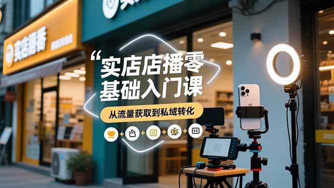（16733期）实体店播零基础入门课，实体店+短视频+直播+微信生态+私域社群，从流量获取到私域转化-星空网创资源