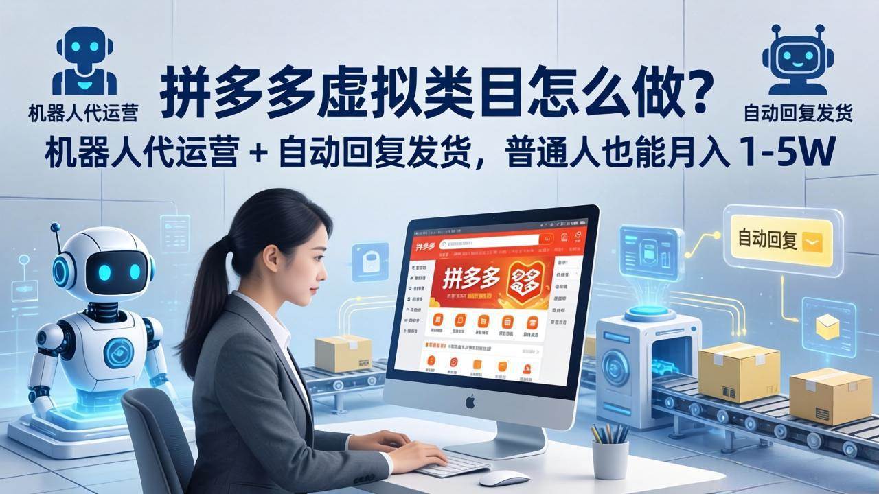 (18111期)拼多多虚拟类目怎么做?机器人代运营 + 自动回复发货,普通人也能月入 1-5W-星空网创资源