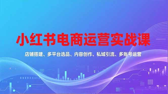 （16695期）小红书电商运营实战课，店铺搭建、多平台选品、内容创作、私域引流、多账号运营等玩法-星空网创资源