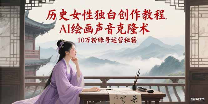 历史女性独白创作教程,AI绘画声音克隆术,10万粉账号运营秘籍-星空网创资源