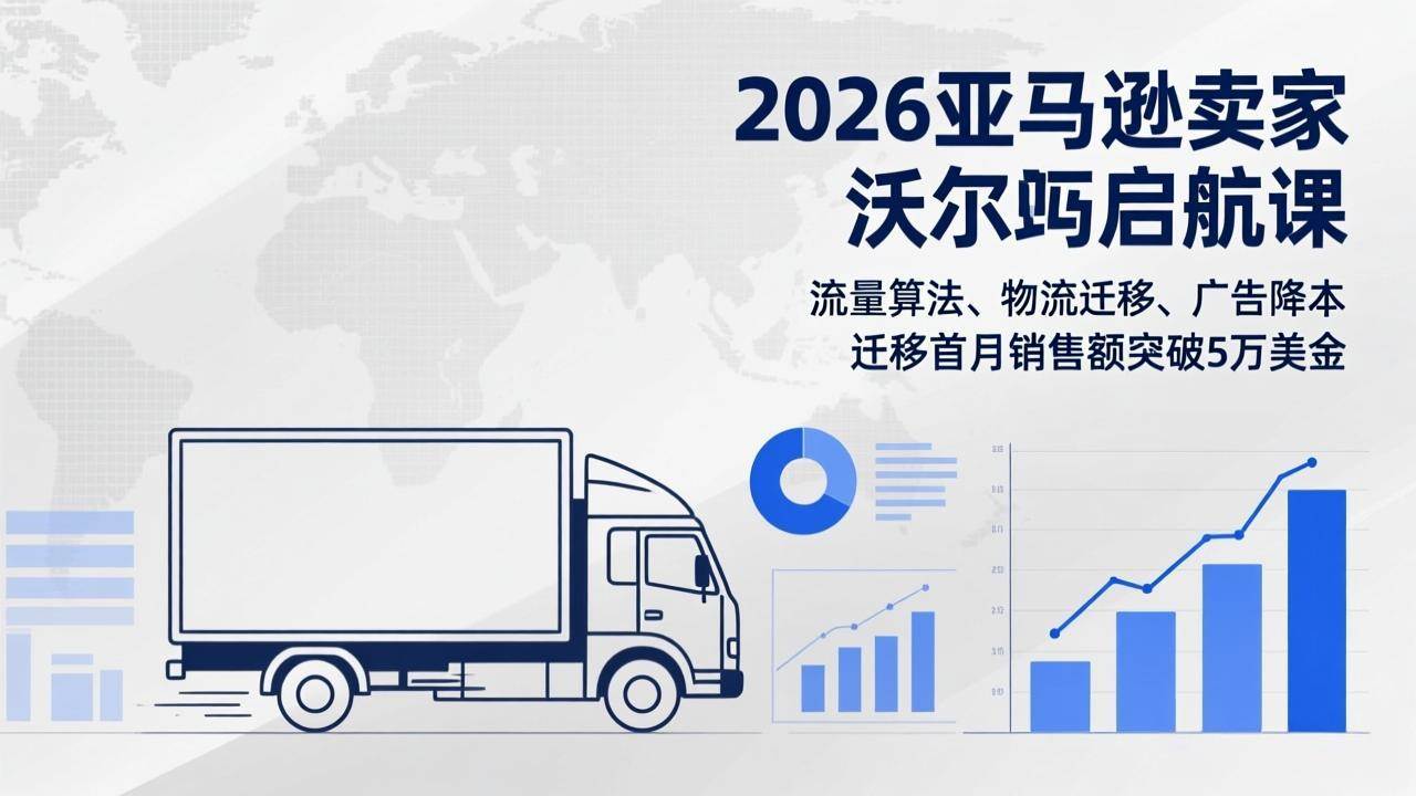 (17416期)2026亚马逊卖家沃尔玛启航课,流量算法、物流迁移、广告降本,迁移首月销售额突破5万美金 (17416期)2026亚马逊卖家沃尔玛启航课,流量算法、物流迁移、广告降本,迁移首月销售额突破5万美金
