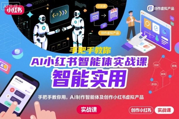 AI小红书智能体实战课,手把手教你用AI制作智能体及创作小红书虚拟产品,提效+内容商业化(更新)-星空网创资源