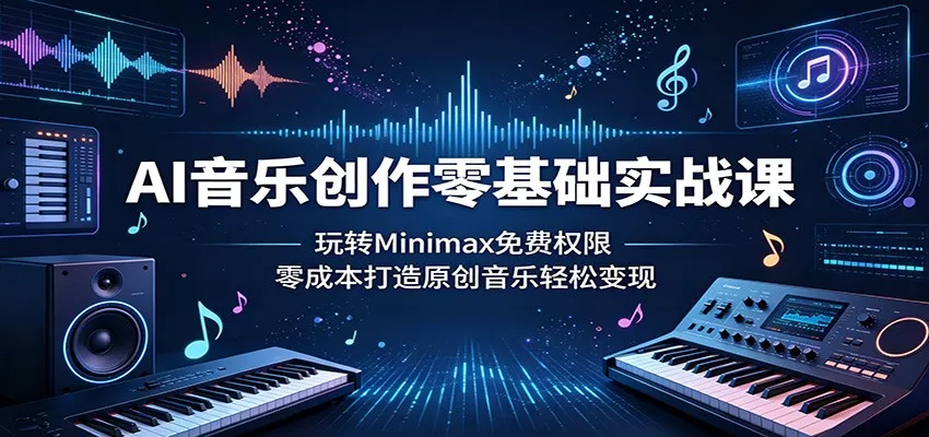 AI音乐创作零基础实战课：玩转Minimax免费权限，零成本打造原创音乐轻松变现-星空网创资源