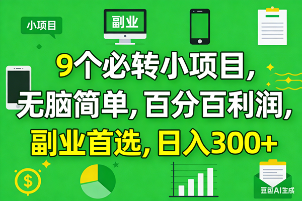 （17765期）10个必赚小项目，百分百有利润，无脑简单，副业首选，日入300+-星空网创资源