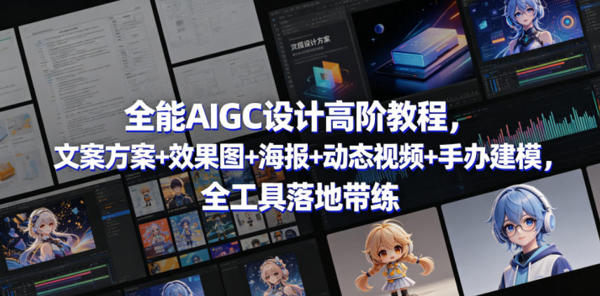 全能AIGC设计高阶教程，文案方案+效果图+海报+动态视频+手办建模，全工具落地带练-星空网创资源