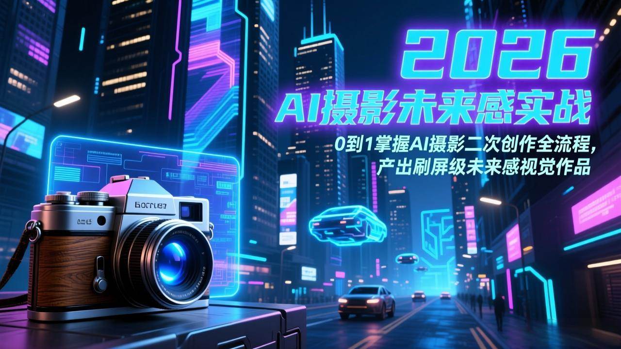 (17584期)2026 AI摄影未来感实战:0到1掌握AI摄影二次创作全流程,产出刷屏级未来感视觉作品-星空网创资源