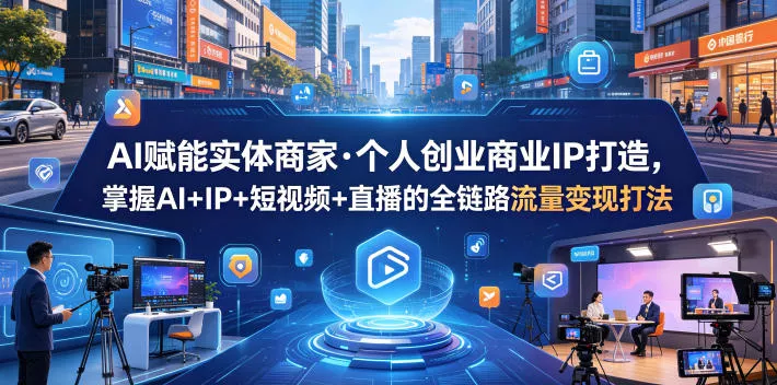 AI赋能实体商家·个人创业商业IP打造,掌握AI+IP+短视频+直播的全链路流量变现打法-星空网创资源