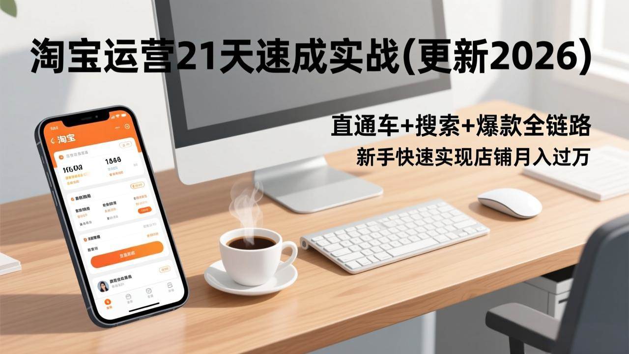 (17806期)淘宝运营21天速成实战(更新3月),直通车+搜索+爆款全链路,新手快速实现店铺月入过万-星空网创资源