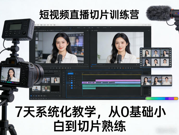 短视频直播切片训练营，7天系统化教学，从0基础小白到切片熟练-星空网创资源