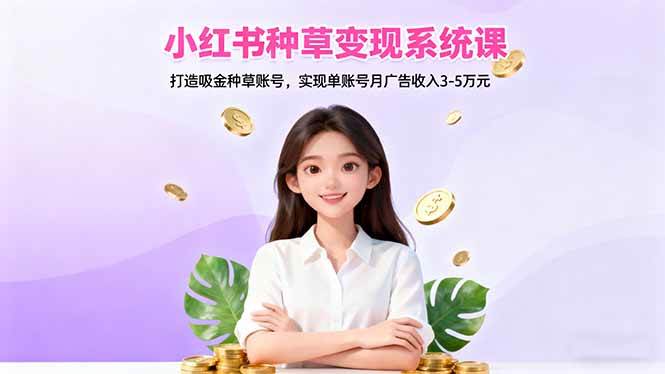 (16468期)小红书种草变现系统课:打造吸金种草账号,实现单账号月广告收入3-5万元-星空网创资源