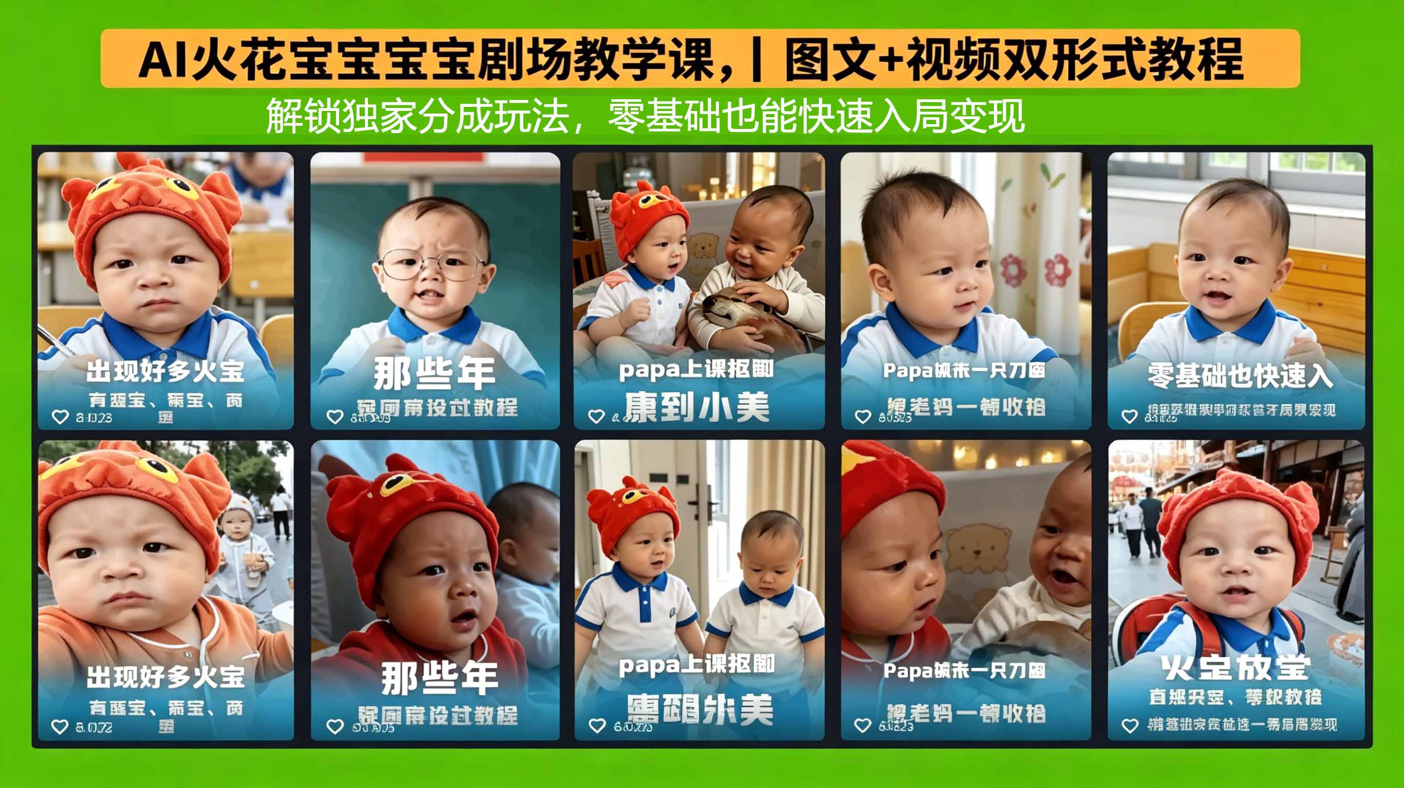 AI火花宝宝宝宝剧场教学课，图文+视频双形式教程，解锁独家分成玩法，零基础也能快速入局变现-星空网创资源