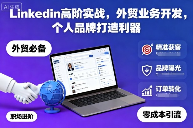 Linkedin高阶实战，外贸业务开发，个人品牌打造利器-星空网创资源