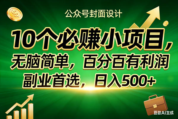 （17694期）10个必赚小项目，无脑简单，百分百有利润，副业首选，日入400+-星空网创资源