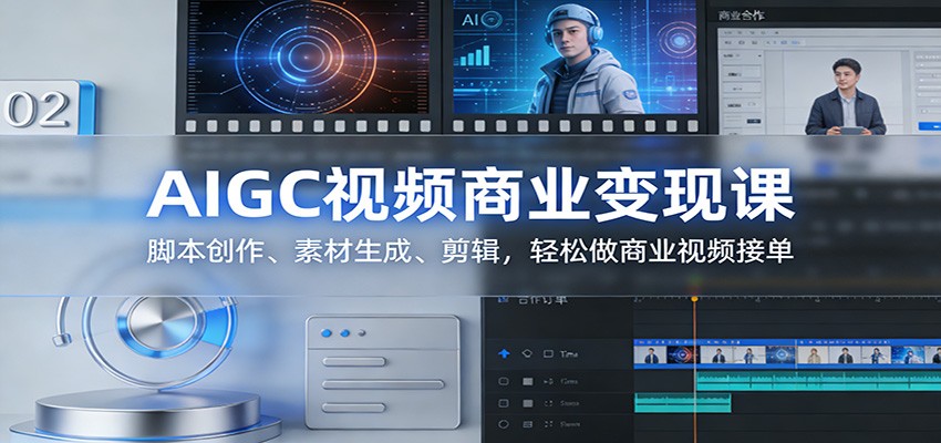 AIGC视频商业变现课：脚本创作、素材生成、剪辑，轻松做商业视频接单-星空网创资源