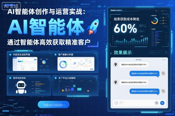 AI智能体创作与运营实战,实体门店通过智能体高效获取精准客户-星空网创资源