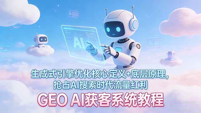 (17604期)GEO AI获客系统教程:生成式引擎优化核心定义+底层原理,抢占AI搜索时代流量红利-星空网创资源