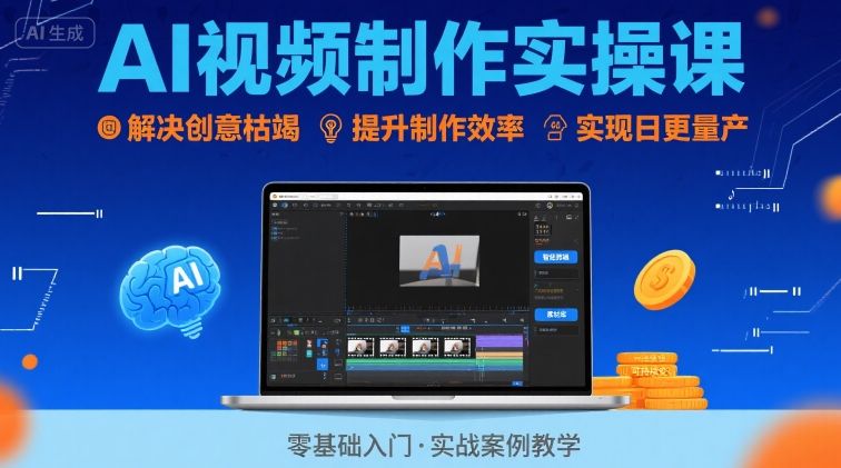 Ai视频制作实操课,解决创意枯竭、效率低下痛点,实现日更量产可持续变现(更新26年3月) Ai视频制作实操课,解决创意枯竭、效率低下痛点,实现日更量产可持续变现(更新26年3月)