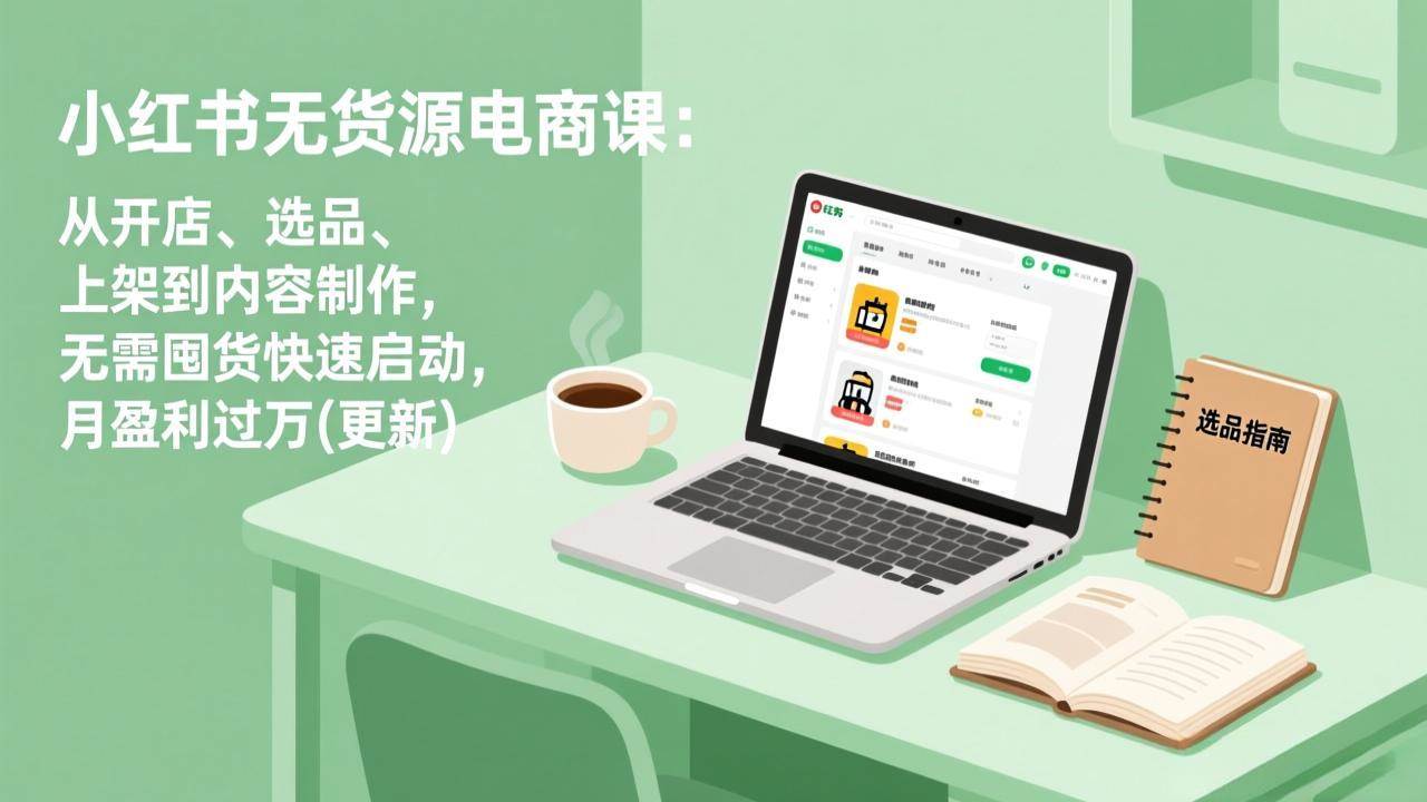 (18420期)小红书无货源电商课(5月12更新):从开店、选品、上架到内容制作,无需囤货快速启动,月盈利过万-星空网创资源