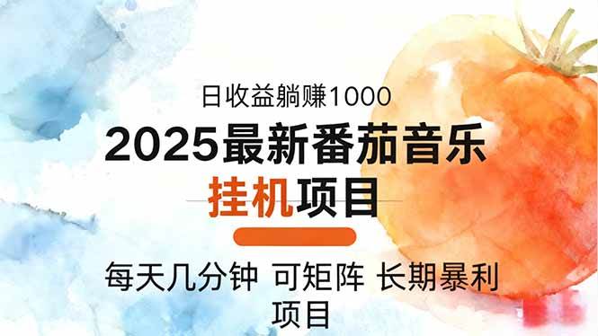 (16491期)2025年最新番茄音乐人挂机项目,每天几分钟,月入1000+,可矩阵,一台…-星空网创资源
